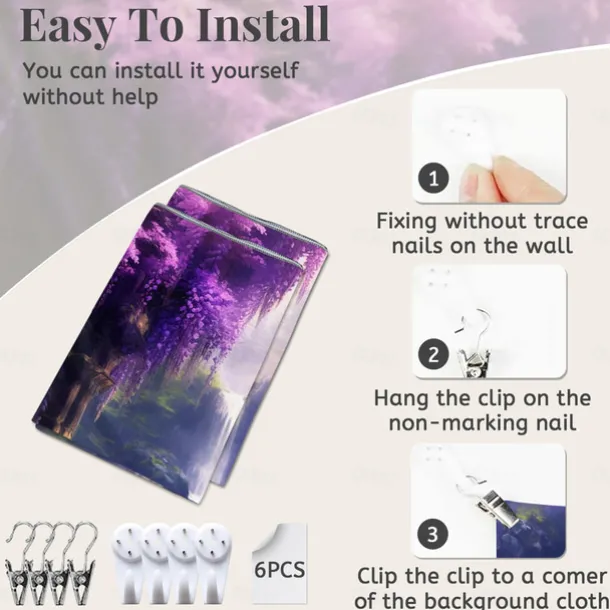 Purple Garden Hanging Tapestry Wall Art Large Tapestry Mural Decor Photograph Backdrop Blanket Curtain Home Bedroom Living Room Decoration Wisteria Flower Waterfall