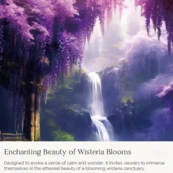 Purple Garden Hanging Tapestry Wall Art Large Tapestry Mural Decor Photograph Backdrop Blanket Curtain Home Bedroom Living Room Decoration Wisteria Flower Waterfall