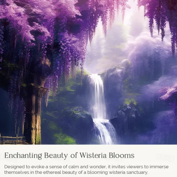 Purple Garden Hanging Tapestry Wall Art Large Tapestry Mural Decor Photograph Backdrop Blanket Curtain Home Bedroom Living Room Decoration Wisteria Flower Waterfall