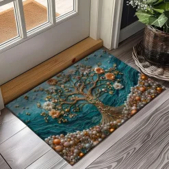 Purple Sparkling Tree of Life Doormat Floor Mats Washable Rugs Kitchen Mat Non-Slip Oil Proof Rug Indoor Outdoor Mat Bedroom Decor Bathroom Mat Entrance Rug