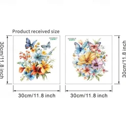 PVC Flower Butterfly Toilet Cover Toilet Tank Decoration Stickers, Waterproof Self-adhesive Removable Bathroom Wall Stickers, Modern Home Decoration