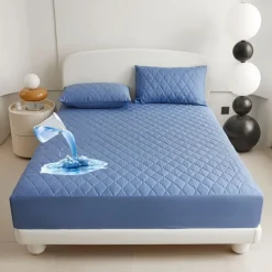 Queen Full King Protective Bed Cover Waterproof Mattress Protector Quilted Fitted Mattress Pad Bed Protector Elastic Band Suitable for All Seasons,Embossed Design,360°Coverage,Deep Pocket