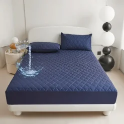 Queen Full King Protective Bed Cover Waterproof Mattress Protector Quilted Fitted Mattress Pad Bed Protector Elastic Band Suitable for All Seasons,Embossed Design,360°Coverage,Deep Pocket