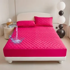 Queen Full King Protective Bed Cover Waterproof Mattress Protector Quilted Fitted Mattress Pad Bed Protector Elastic Band Suitable for All Seasons,Embossed Design,360°Coverage,Deep Pocket