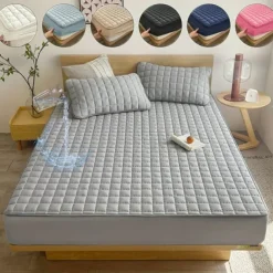 Queen Full King Protective Bed Cover Waterproof Mattress Protector Quilted Fitted Mattress Pad Bed Protector Protective Mattress Cover Soft Comfortable