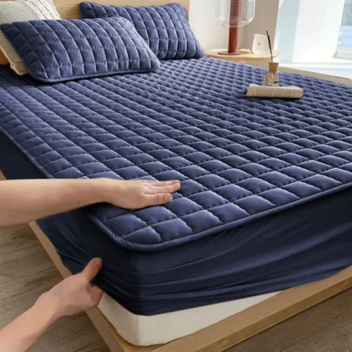 Queen Full King Protective Bed Cover Waterproof Mattress Protector Quilted Fitted Mattress Pad Bed Protector Protective Mattress Cover Soft Comfortable