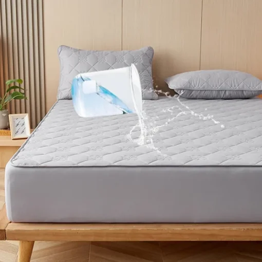 Queen Full King Protective Bed Cover Waterproof Mattress Protector Quilted Fitted Sheet Mattress Pad 360°All-Package Bed Protector Mattress Cover Anti-Slip Breathable Cool Skin-Friendly