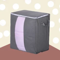 Quilt Storage Bag Moisture & Dust Proof Closet Organizer Non-Woven Blanket Pillow Storage Large Mobile Clothe Visible Bag