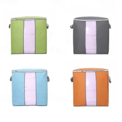 Quilt Storage Bag Moisture & Dust Proof Closet Organizer Non-Woven Blanket Pillow Storage Large Mobile Clothe Visible Bag