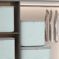 Quilt Storage Box With Handlr, Large Capacity Moving Packing Bag With Zipper, Luggage Bag, Household Quilt Organizer Bag, Clothes Clothing Quilt Packing Finishing Bag For Wardrobe Organizer