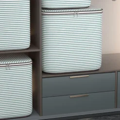 Quilt Storage Box With Handlr, Large Capacity Moving Packing Bag With Zipper, Luggage Bag, Household Quilt Organizer Bag, Clothes Clothing Quilt Packing Finishing Bag For Wardrobe Organizer