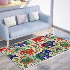 Quilting Art Dots Area Rug Kitchen Mat Non-Slip Oil Proof Floor Mat Livingroom Rug Indoor Outdoor Mat Bedroom Decor Bathroom Mat Entrance Rug Door Mat