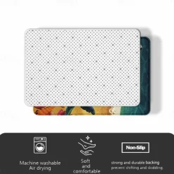 Quilting Art Dots Area Rug Kitchen Mat Non-Slip Oil Proof Floor Mat Livingroom Rug Indoor Outdoor Mat Bedroom Decor Bathroom Mat Entrance Rug Door Mat