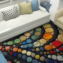 Quilting Art Dots Area Rug Kitchen Mat Non-Slip Oil Proof Floor Mat Livingroom Rug Indoor Outdoor Mat Bedroom Decor Bathroom Mat Entrance Rug Door Mat