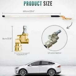 Radiator Cleaning Wand, Upgraded Efficient No-Removal Cleaning Tool for Tight Crevices, High Pressure Radiator Flush and Cleaner Tool with Quick Coupler, Fit for Cars Truck