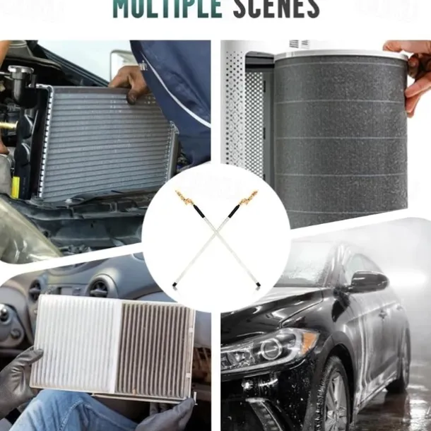 Radiator Cleaning Wand, Upgraded Efficient No-Removal Cleaning Tool for Tight Crevices, High Pressure Radiator Flush and Cleaner Tool with Quick Coupler, Fit for Cars Truck