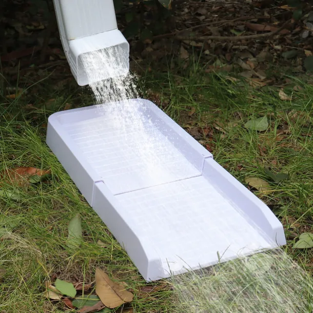 Rain Gutter Downspout Splash Block with 2 Ground Spikes 1pc Drain Extender