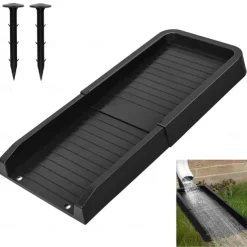 Rain Gutter Downspout Splash Block with 2 Ground Spikes 1pc Drain Extender