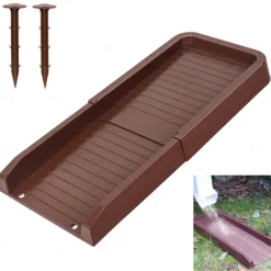 Rain Gutter Downspout Splash Block with 2 Ground Spikes 1pc Drain Extender