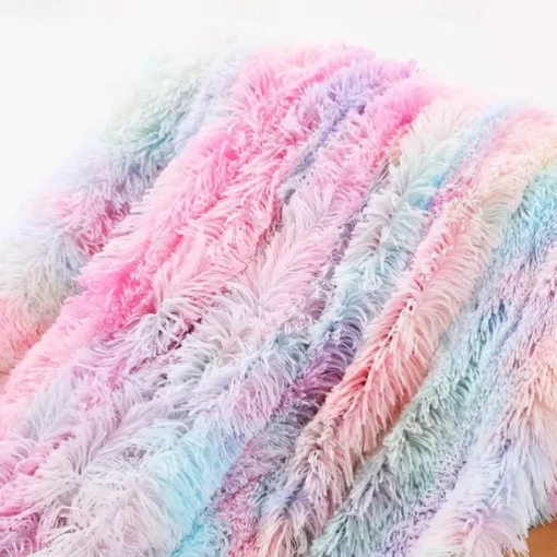 Rainbow Blanket, Soft and Cozy Fluffy Blanket Ultra Warm Living Blanket, Perfect Sofa or Bedspread,Sofa Blanket, Wool Blanket,Versatile Outdoor Blanket Throw