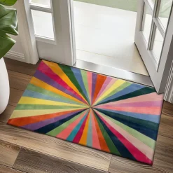 Rainbow Color Doormat Kitchen Mat Floor Mat Non-Slip Area Rug Oil Proof Rug Indoor Outdoor Mat Bedroom Decor Bathroom Mat Entrance Rug