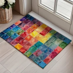 Rainbow Painting Doormat Floor Mats Washable Rugs Kitchen Mat Non-Slip Oil Proof Rug Indoor Outdoor Mat Bedroom Decor Bathroom Mat Entrance Rug