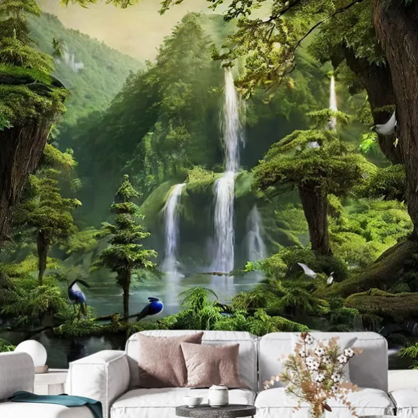 Rainforest Tropical Landscape Hanging Tapestry Wall Art Large Tapestry Mural Decor Photograph Backdrop Blanket Curtain Home Bedroom Living Room Decoration