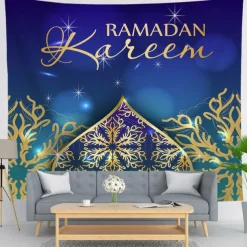 Ramadan Eid Mubarak Wall Tapestry Art Decor Photograph Backdrop Blanket Curtain Hanging Home Bedroom Living Room Decoration
