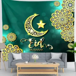 Ramadan Eid Mubarak Wall Tapestry Art Decor Photograph Backdrop Blanket Curtain Hanging Home Bedroom Living Room Decoration