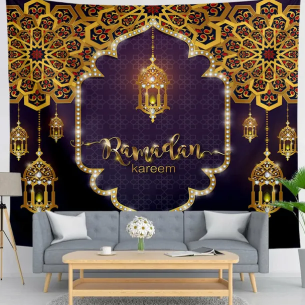 Ramadan Eid Mubarak Wall Tapestry Art Decor Photograph Backdrop Blanket Curtain Hanging Home Bedroom Living Room Decoration