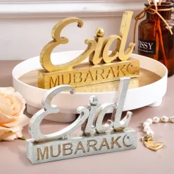 Ramadan Letter Decoration Figurine, Resin Antique-Style Craft, Muslim Festival Celebration Gift, Perfect for Eid al-Fitr & Eid al-Adha, Cute Gift for Parties, Gatherings, and Home Decor