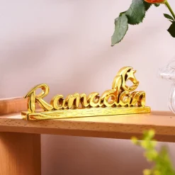 Ramadan Letter Decoration Figurine, Resin Antique-Style Craft, Muslim Festival Gift for Eid al-Fitr & Eid al-Adha, Cute Gift for Family Gatherings and Celebrations