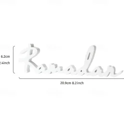 Ramadan Letter Table Decor – Creative White PVC Foam Letter Ornaments, Festive Desktop Decoration for Eid al-Fitr & Eid al-Adha