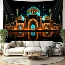 Ramadan Night Hanging Tapestry Wall Art Large Tapestry Mural Decor Photograph Backdrop Blanket Curtain Home Bedroom Living Room Decoration