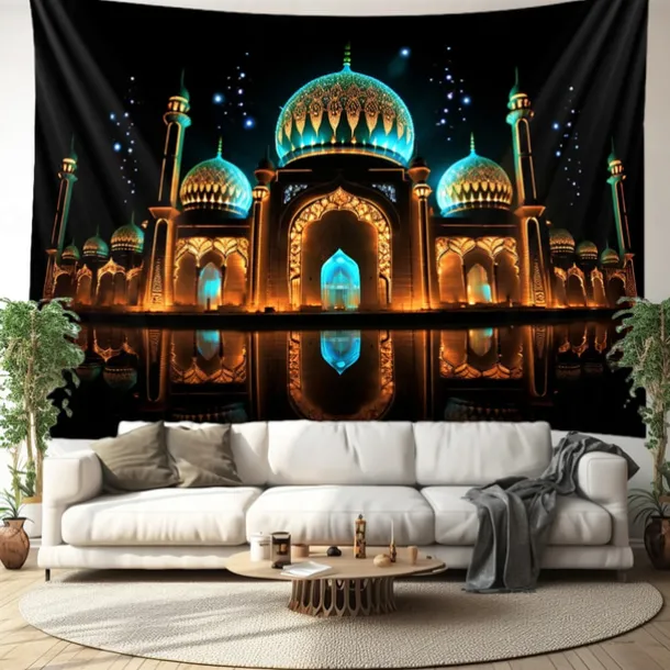 Ramadan Night Hanging Tapestry Wall Art Large Tapestry Mural Decor Photograph Backdrop Blanket Curtain Home Bedroom Living Room Decoration