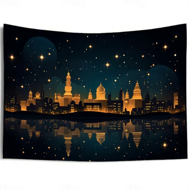 Ramadan Night Hanging Tapestry Wall Art Large Tapestry Mural Decor Photograph Backdrop Blanket Curtain Home Bedroom Living Room Decoration