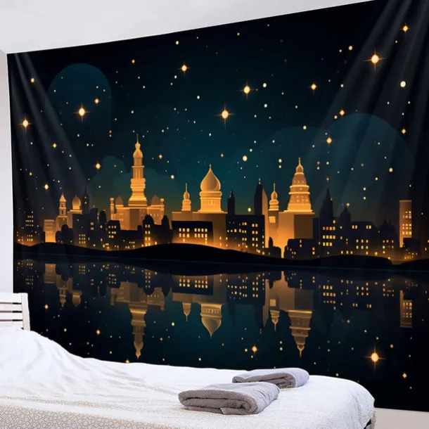 Ramadan Night Hanging Tapestry Wall Art Large Tapestry Mural Decor Photograph Backdrop Blanket Curtain Home Bedroom Living Room Decoration