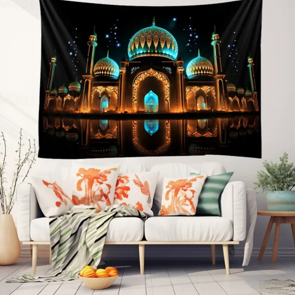 Ramadan Night Hanging Tapestry Wall Art Large Tapestry Mural Decor Photograph Backdrop Blanket Curtain Home Bedroom Living Room Decoration