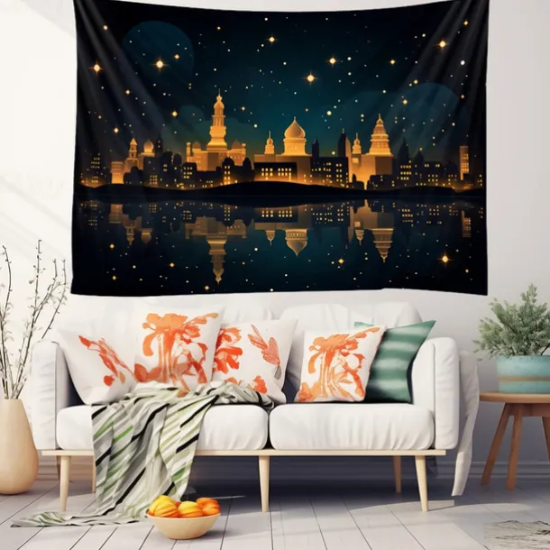 Ramadan Night Hanging Tapestry Wall Art Large Tapestry Mural Decor Photograph Backdrop Blanket Curtain Home Bedroom Living Room Decoration