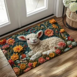 Ramadan Sheep Doormat Floor Mats Washable Rugs Kitchen Mat Non-Slip Oil Proof Rug Indoor Outdoor Mat Bedroom Decor Bathroom Mat Entrance Rug