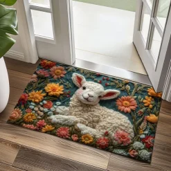 Ramadan Sheep Doormat Floor Mats Washable Rugs Kitchen Mat Non-Slip Oil Proof Rug Indoor Outdoor Mat Bedroom Decor Bathroom Mat Entrance Rug