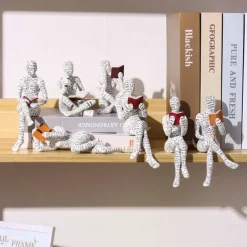 Reading Bookshelf Decor,Reading Woman Figurine,Resin Statue Thinker Style,Abstract Sculptures Figurines for Home Decor Modern Office Shelf Desktop