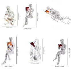Reading Bookshelf Decor,Reading Woman Figurine,Resin Statue Thinker Style,Abstract Sculptures Figurines for Home Decor Modern Office Shelf Desktop