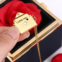 Real Eternal Rose Rotating Gift Box Set Romantic Eternal Flower | Birthday, Mothers Day, Gifts for Women, Valentine's Day Gift