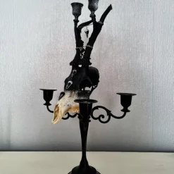 Real Roe Deer Skull Candelabra Dark Interiors Gothic Design Wedding Centrepiece Alternative Home