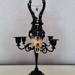 Real Roe Deer Skull Candelabra Dark Interiors Gothic Design Wedding Centrepiece Alternative Home