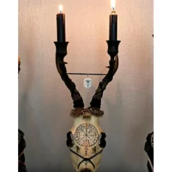 Real Roe Deer Skull Candelabra Dark Interiors Gothic Design Wedding Centrepiece Alternative Home