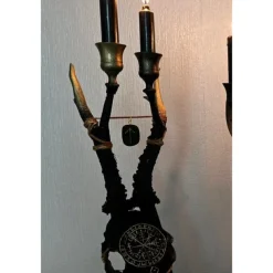 Real Roe Deer Skull Candelabra Dark Interiors Gothic Design Wedding Centrepiece Alternative Home