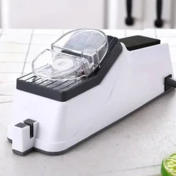 Rechargeable Electric Knife Sharpener - Fast and Automatic Sharpening for Kitchen Knives and Scissors