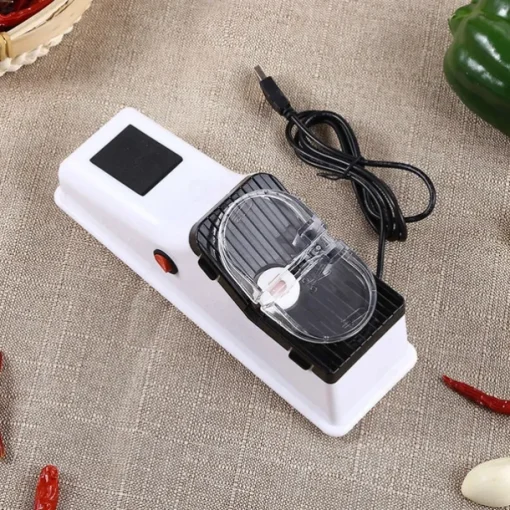 Rechargeable Electric Knife Sharpener - Fast and Automatic Sharpening for Kitchen Knives and Scissors
